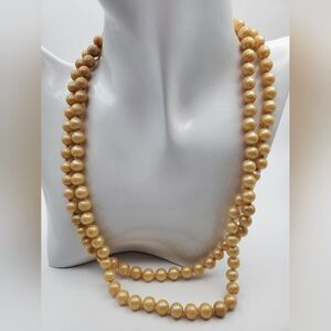 Antique coated fresh pearl sterling silver blooming dahlia‎ clasp necklace N0435